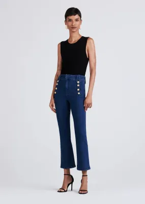 Robertson Crop Flare Trousers - Dark Wash Denim