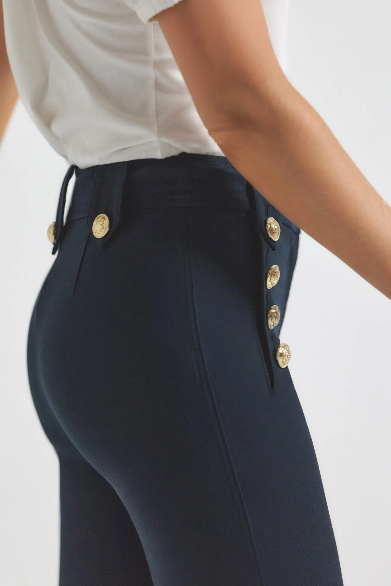 Robertson Crop Flare Trousers - Midnight