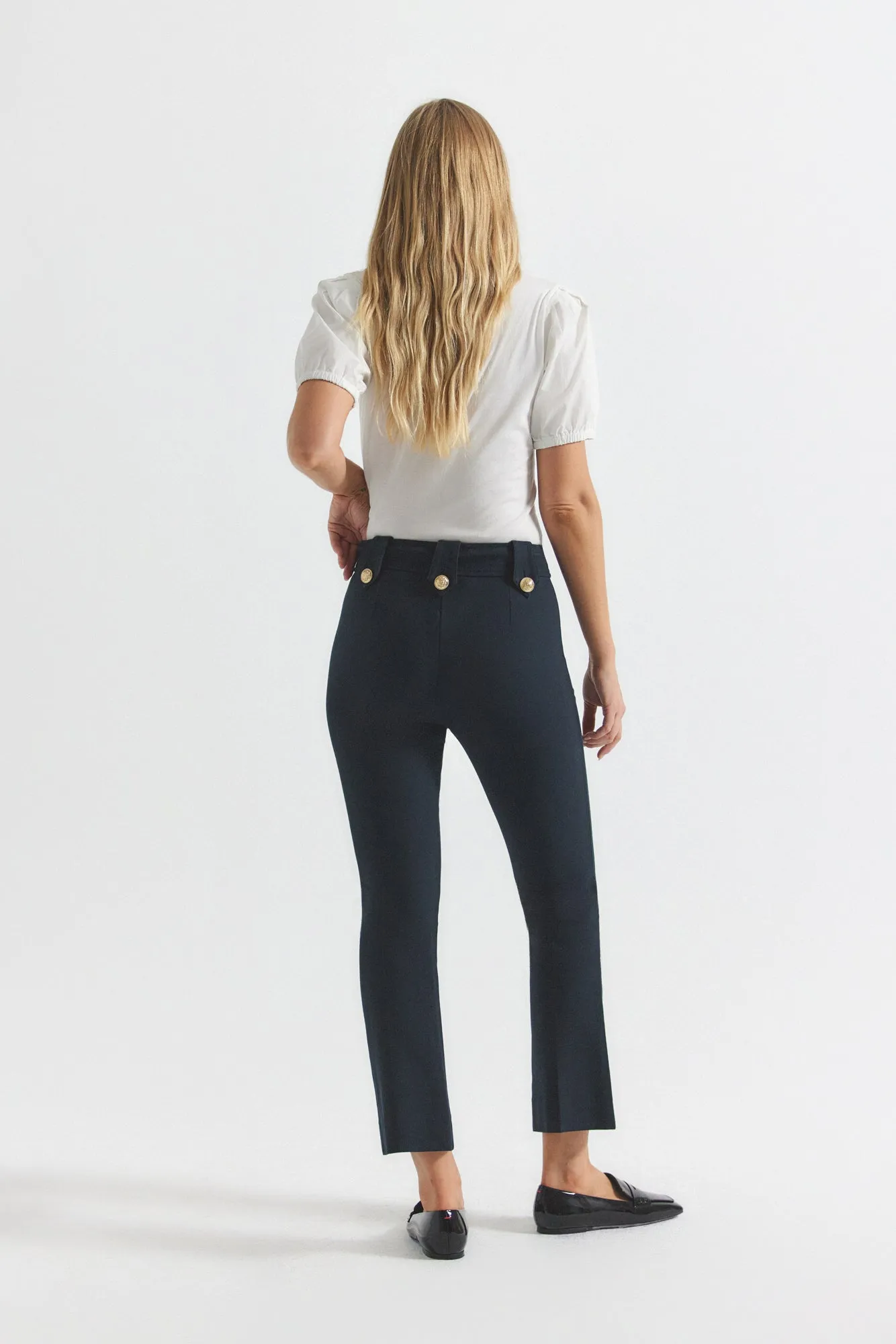 Robertson Crop Flare Trousers - Midnight