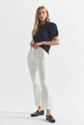 Robertson Crop Flare Trousers - Soft White