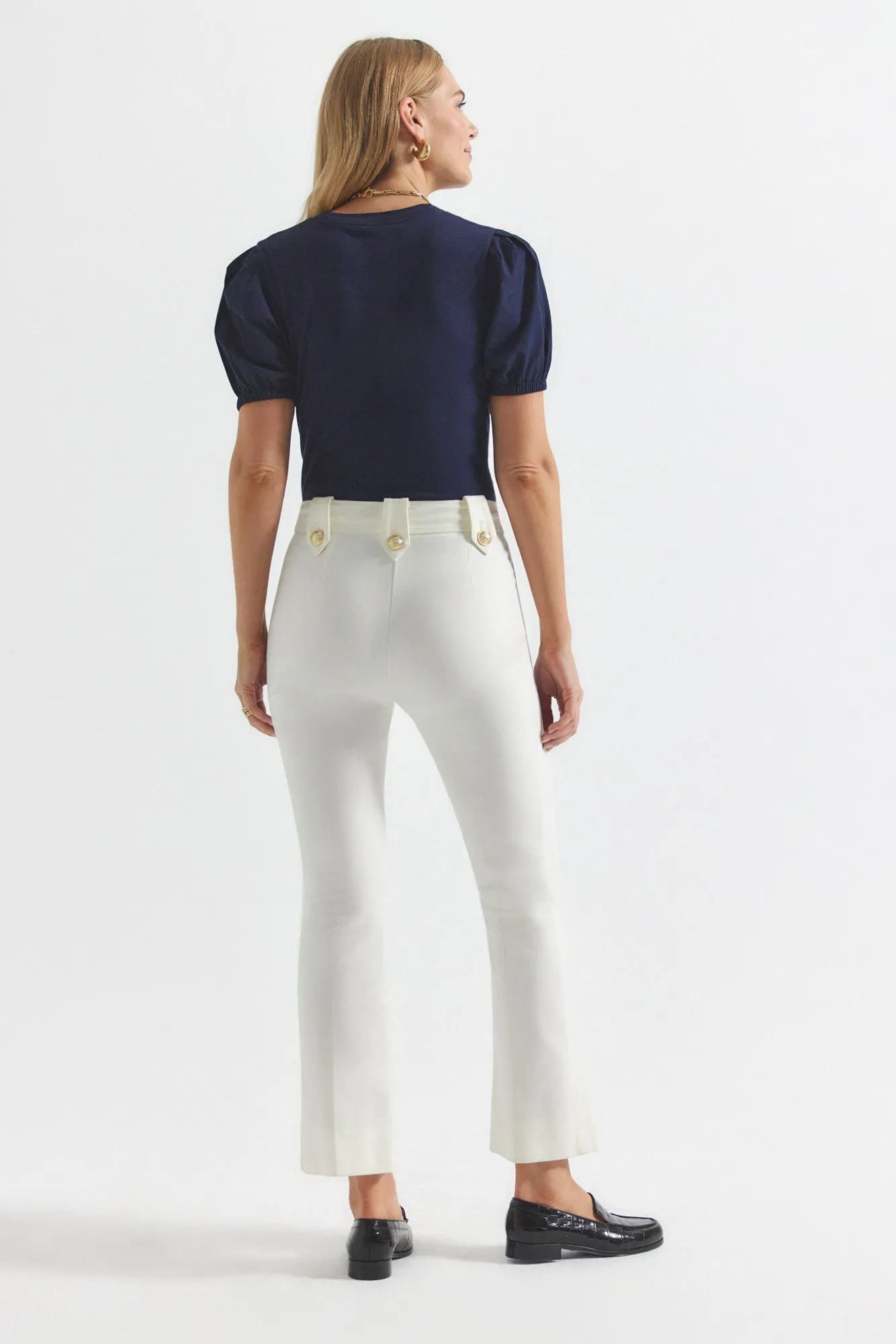 Robertson Crop Flare Trousers - Soft White