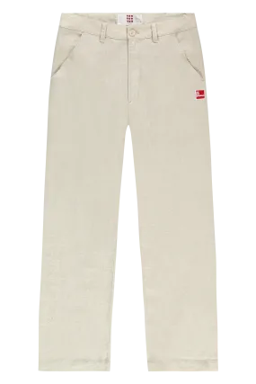 Seamless Linen Trousers Bone White