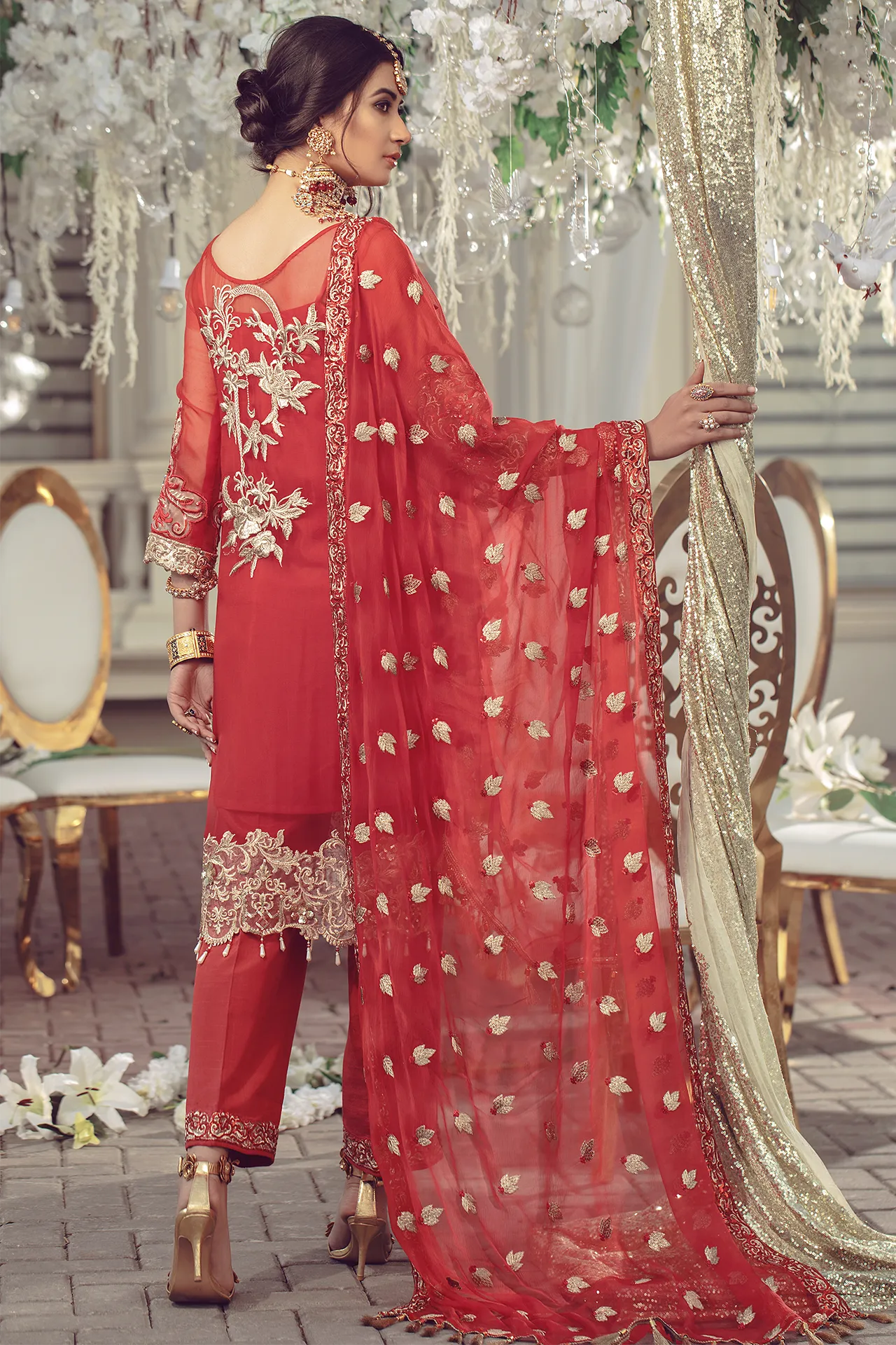 Serene Premium Beaux Rêves Embroidered Chiffon Collection 2020 – S-1006 Apfel Jam