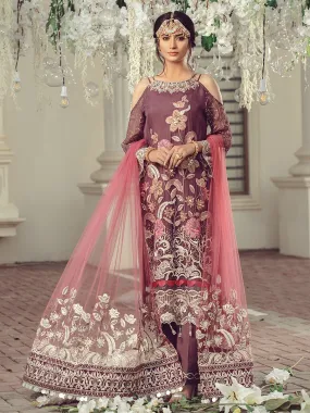 Serene Premium Beaux Rêves Embroidered Chiffon Collection 2020 – S-1010 Mauve Ballerina