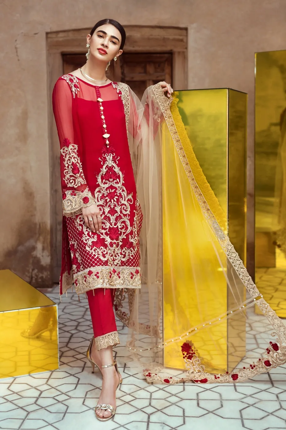 Serene Premium Fervour Fiesta Chiffon Collection Vol 6 – 06: Red Galore