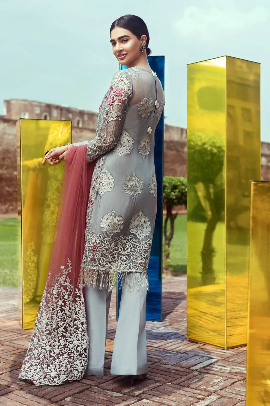 Serene Premium Fervour Fiesta Chiffon Collection Vol 6 – 09: Silver Prose