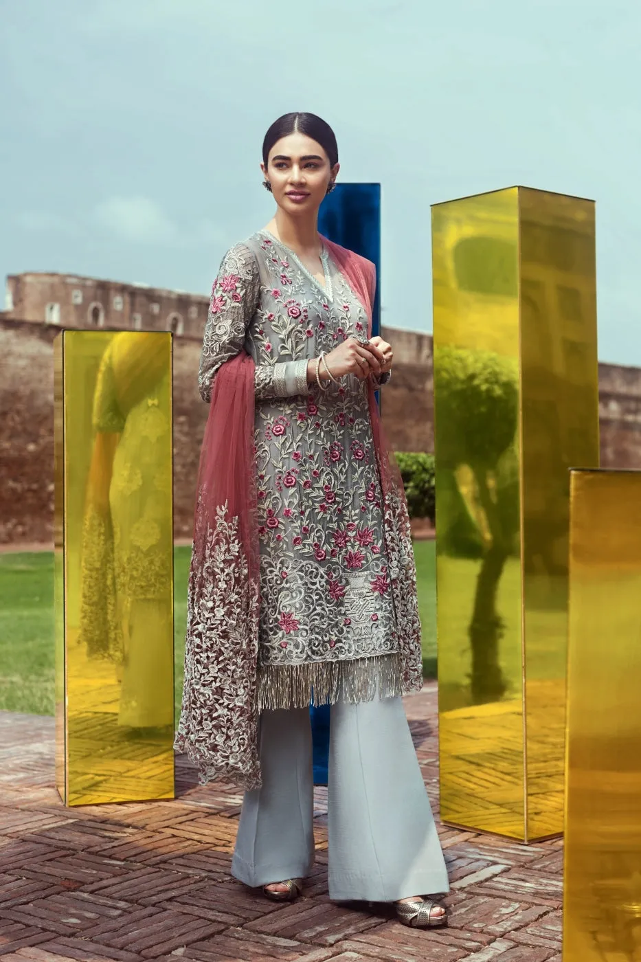 Serene Premium Fervour Fiesta Chiffon Collection Vol 6 – 09: Silver Prose