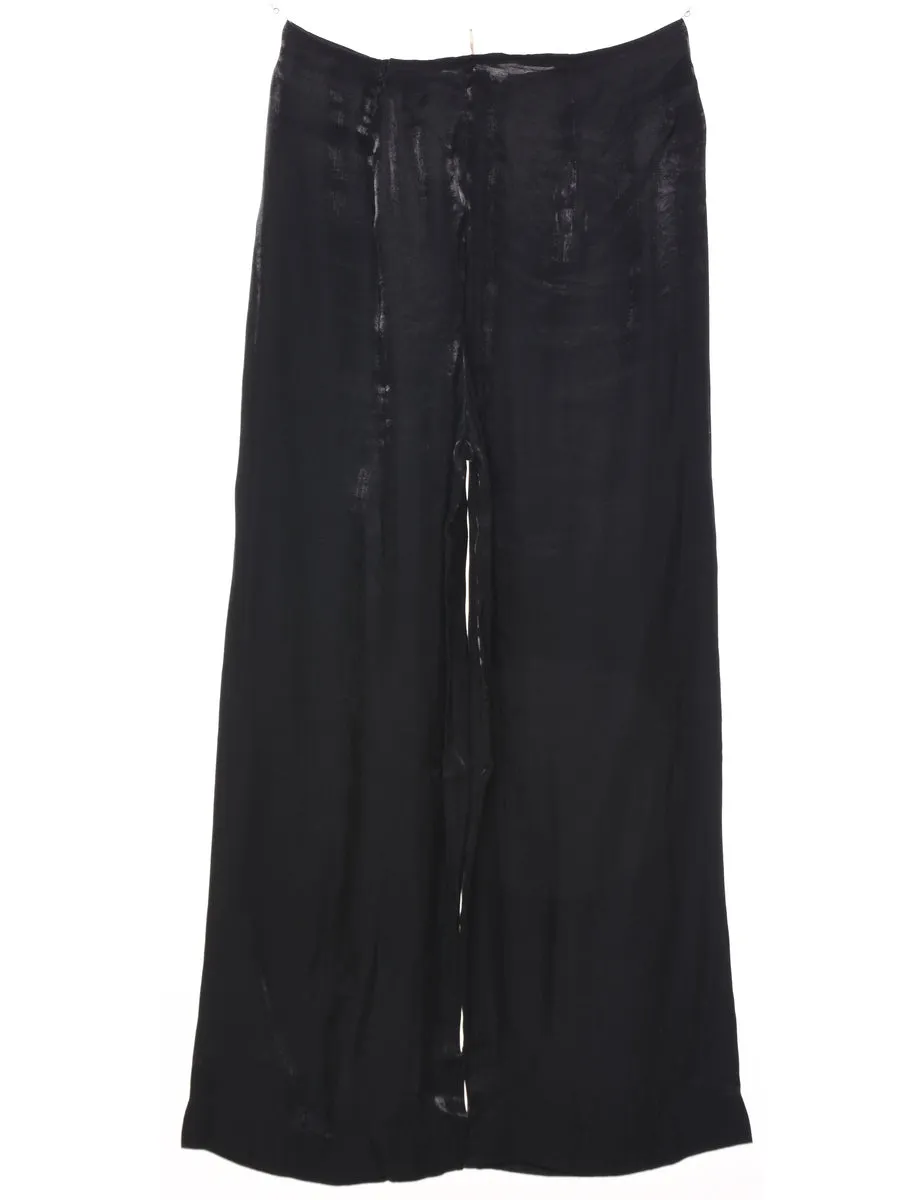 Shiny Black Trousers - W26 L25