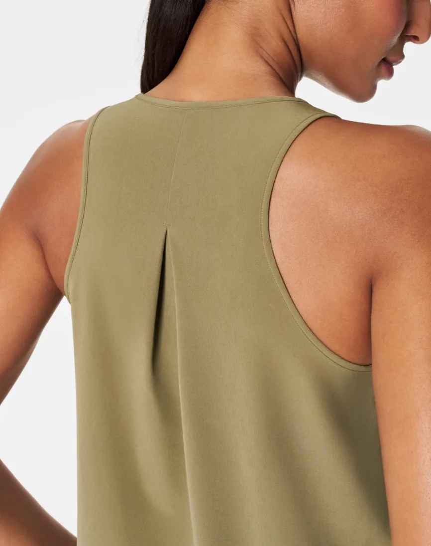 Spanx Casual Friday Curved Hem Tank Olive