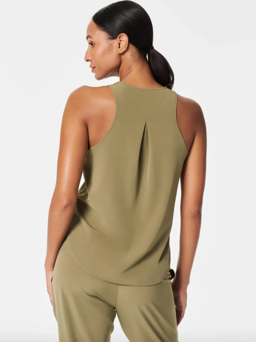 Spanx Casual Friday Curved Hem Tank Olive