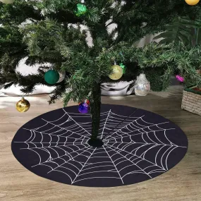 Spiderweb Halloween Tree Skirt, Black Goth Vampire Christmas Spooky Cover Decor Decoration All Hallows Eve Creepy 30 36 47 Small Large Party