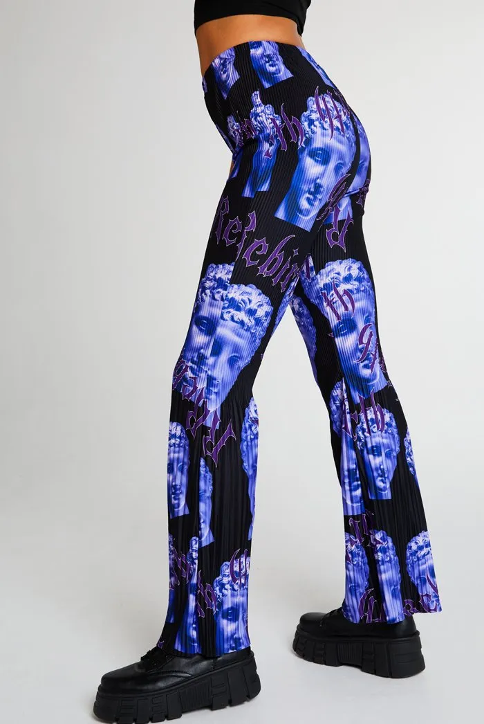 Statue Print Shirred Trousers