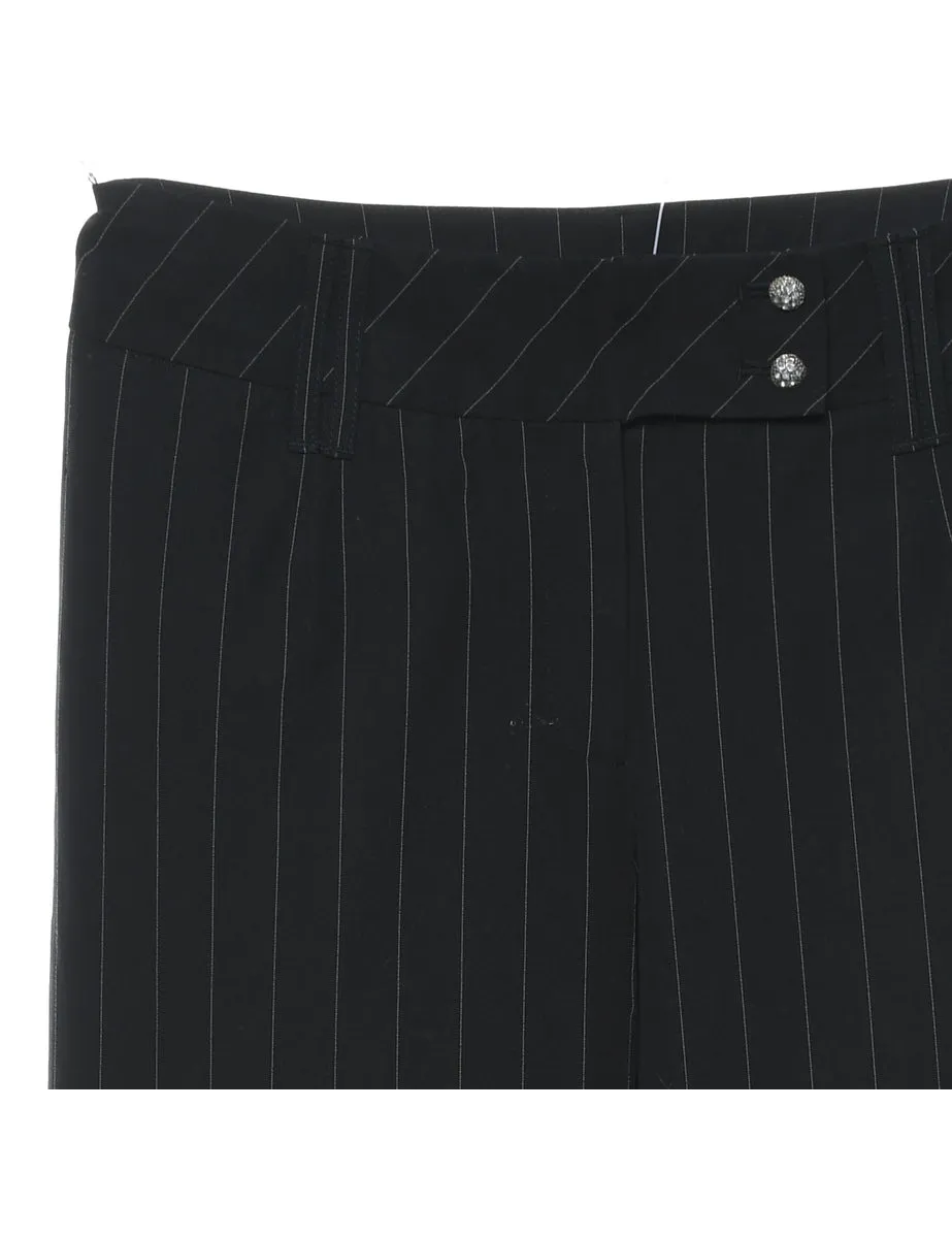 Striped Black Classic Trousers - W27 L29