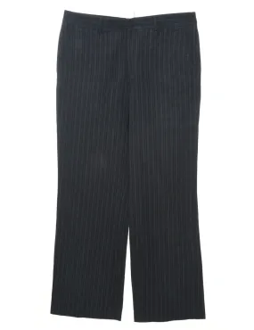 Striped Pattern Black Classic Trousers - W32 L30