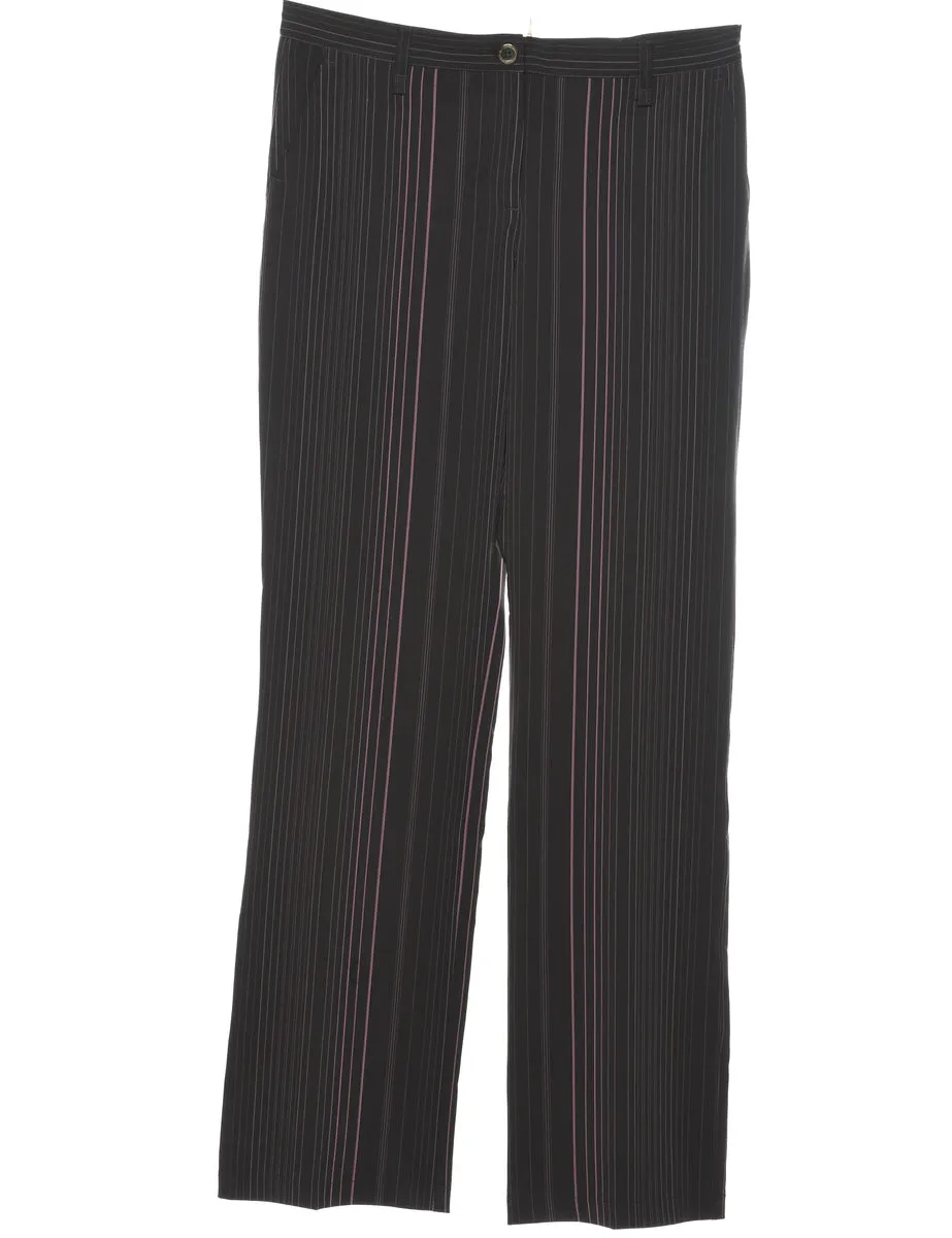 Striped Pink & Brown Y2K Trousers - W32 L33