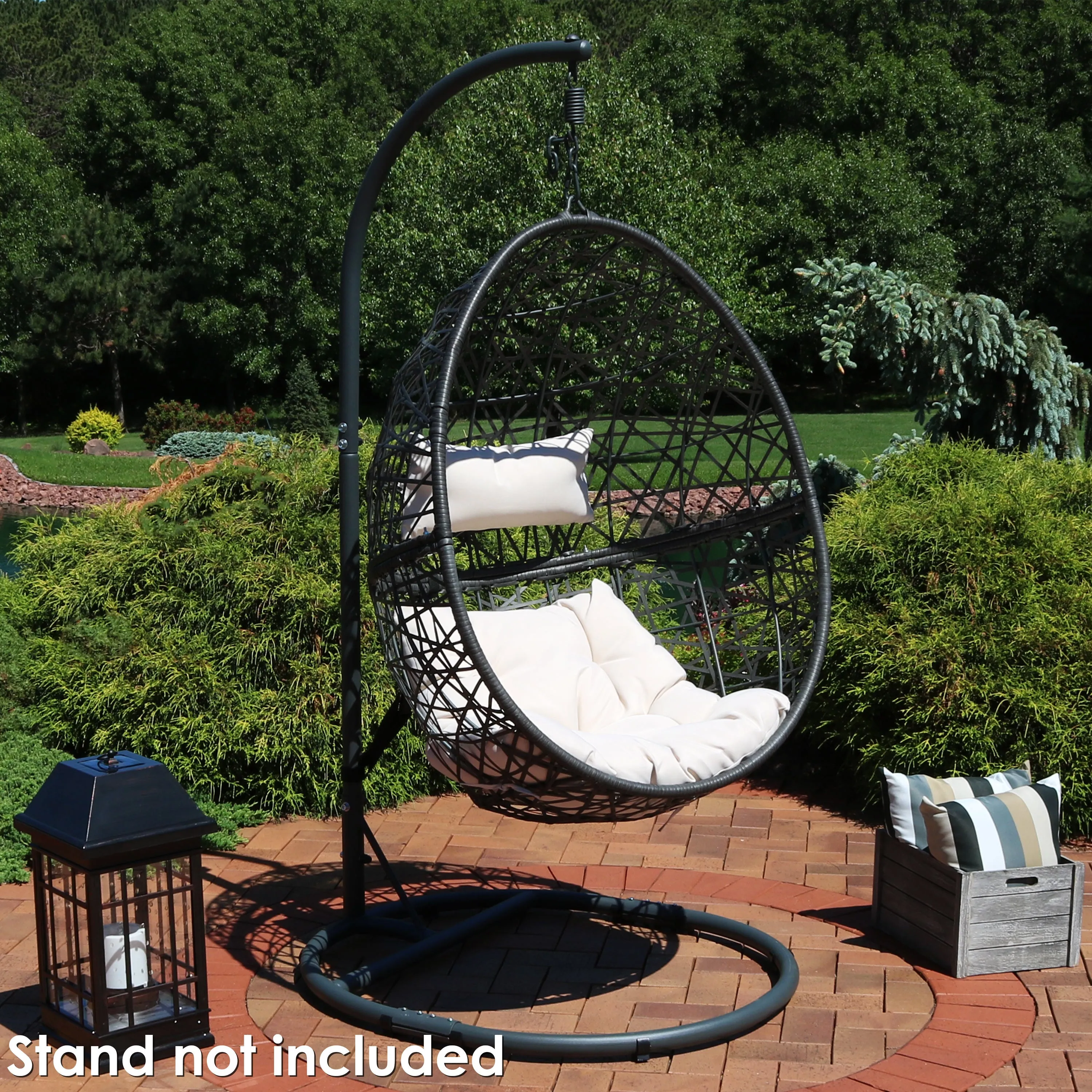 Sunnydaze Caroline Outdoor Hanging Egg Chair with Cushion