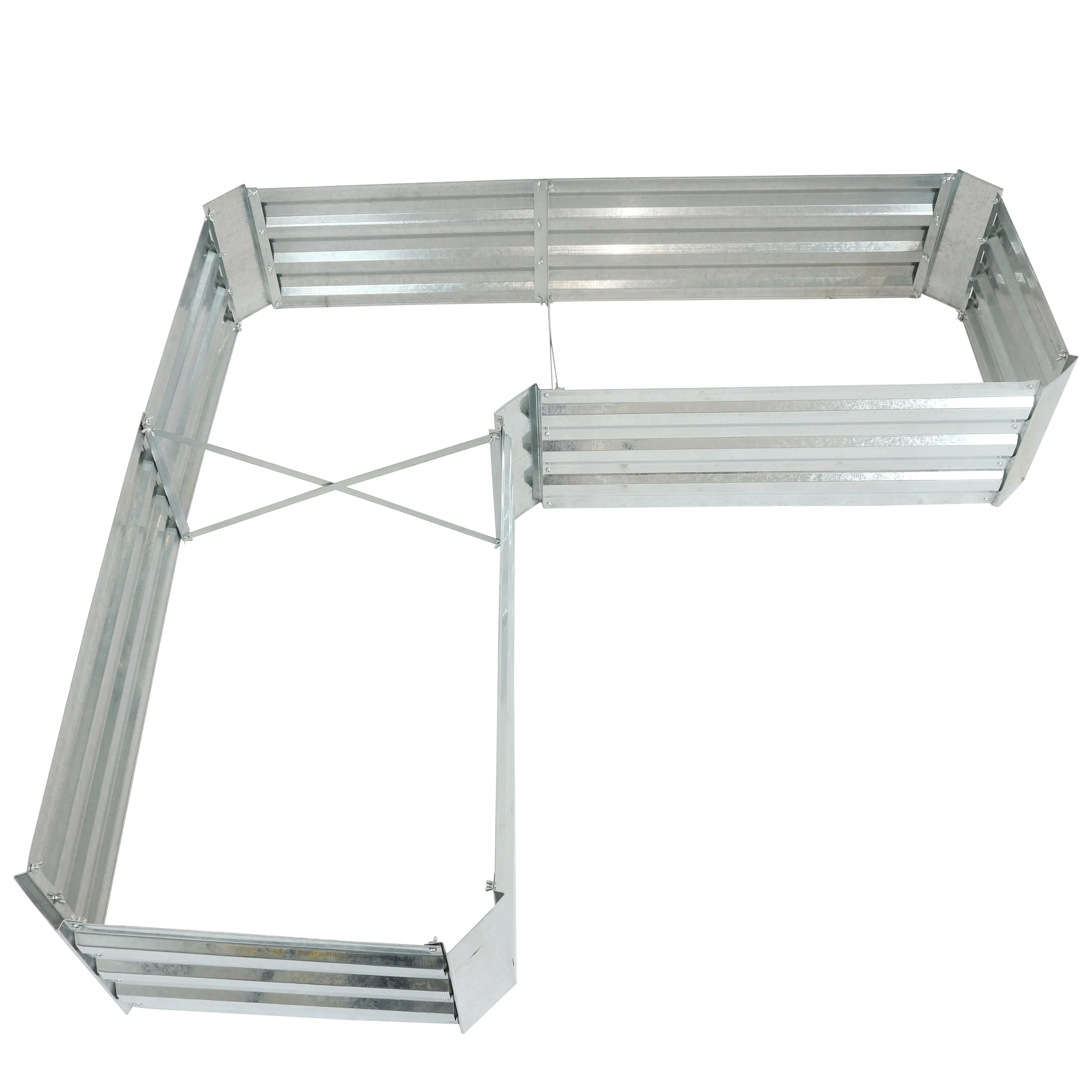 Sunnydaze L-Shaped Galvanized Steel Raised Garden Bed