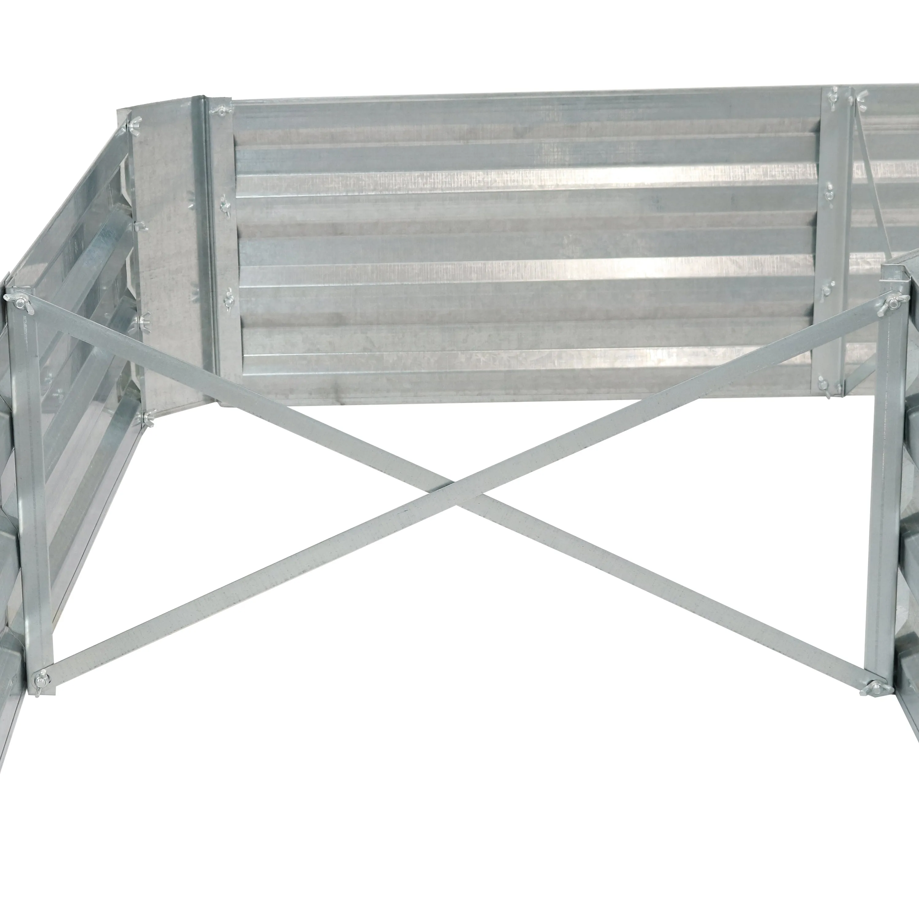 Sunnydaze L-Shaped Galvanized Steel Raised Garden Bed