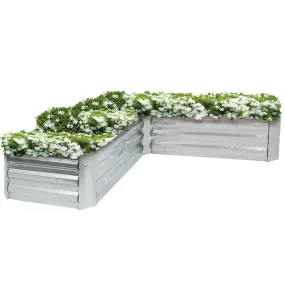 Sunnydaze L-Shaped Galvanized Steel Raised Garden Bed