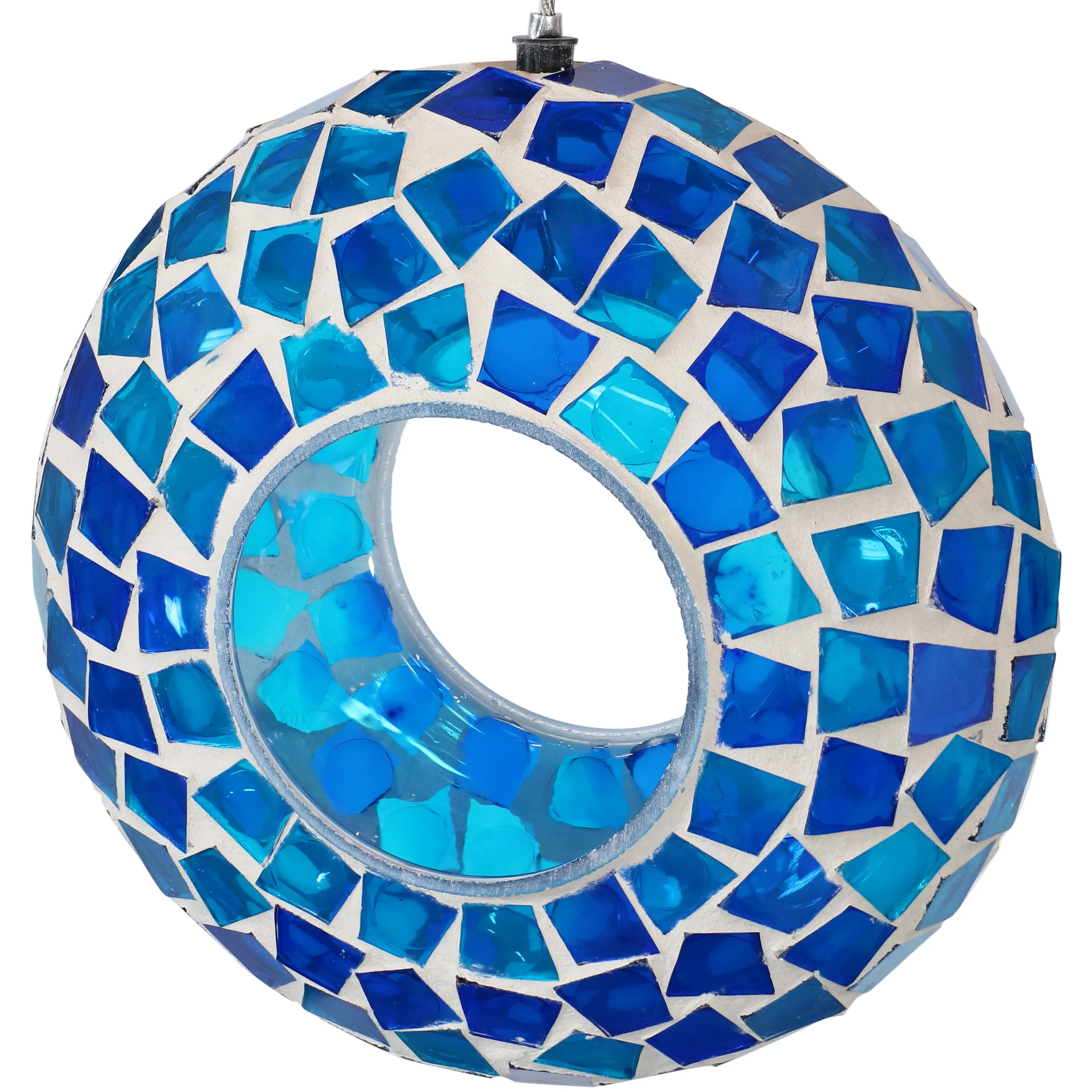 Sunnydaze Mosaic Fly-Through Hanging Bird Feeder - 6"