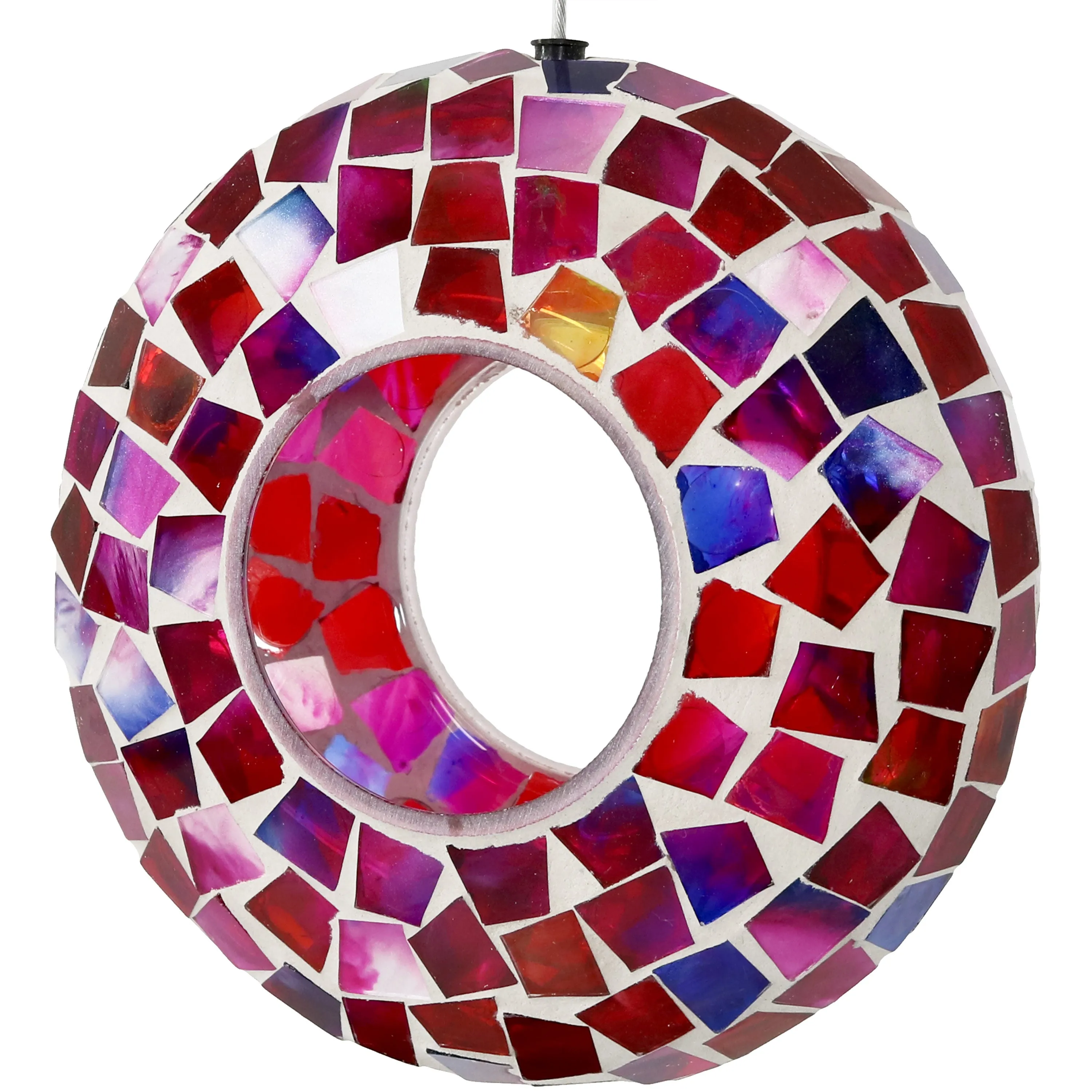 Sunnydaze Mosaic Fly-Through Hanging Bird Feeder - 6"