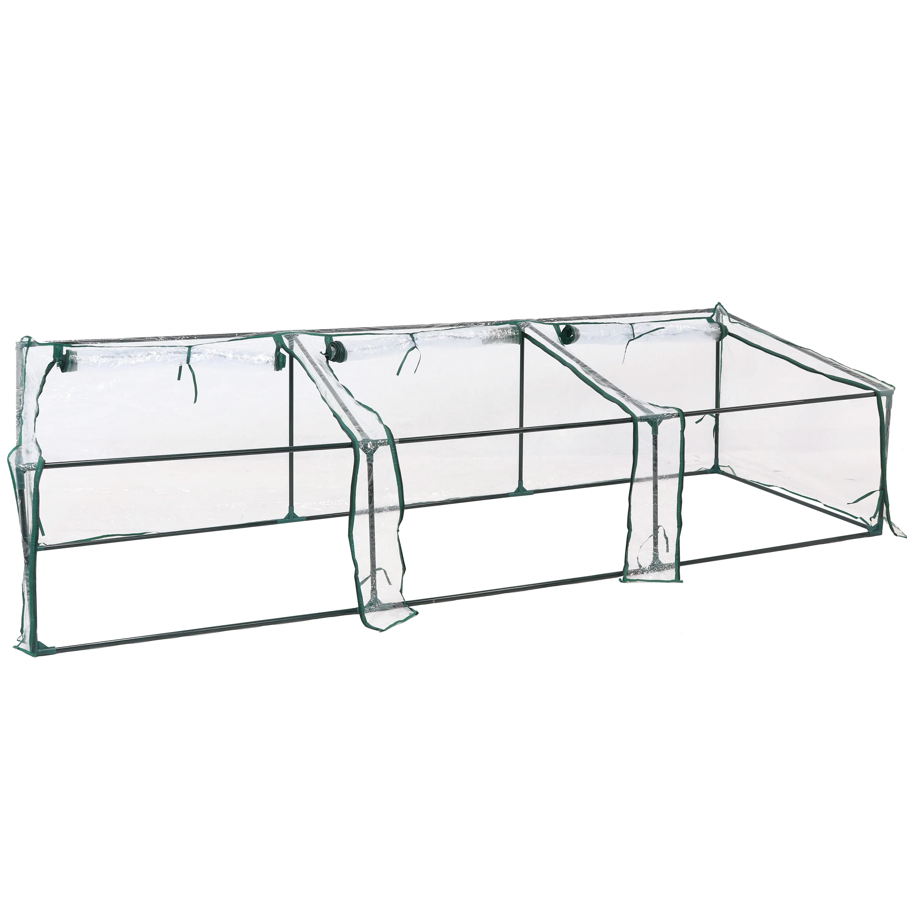 Sunnydaze Slanted Mini Cloche Greenhouse with Zippered Doors - Clear