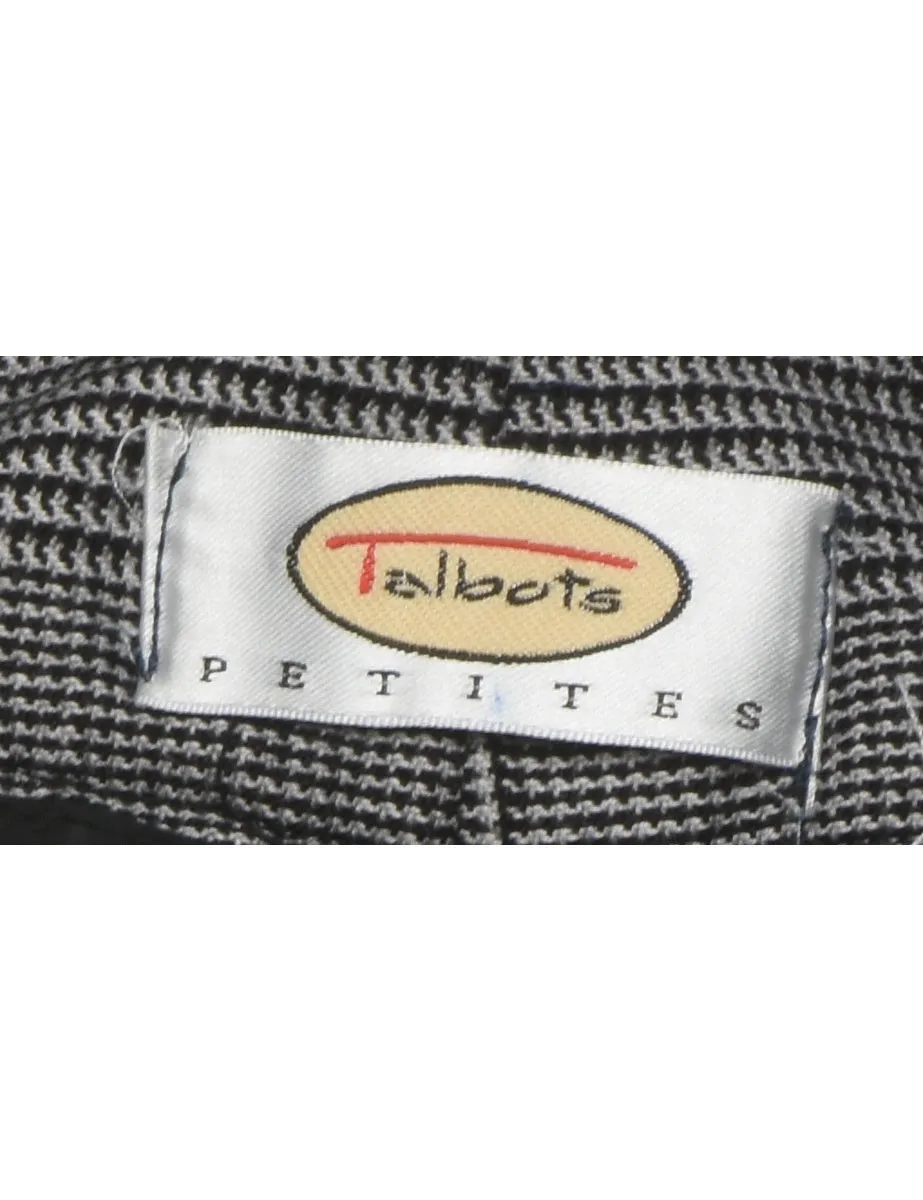 Talbots Grey & Black Dogtooth Check Trousers - W28 L28