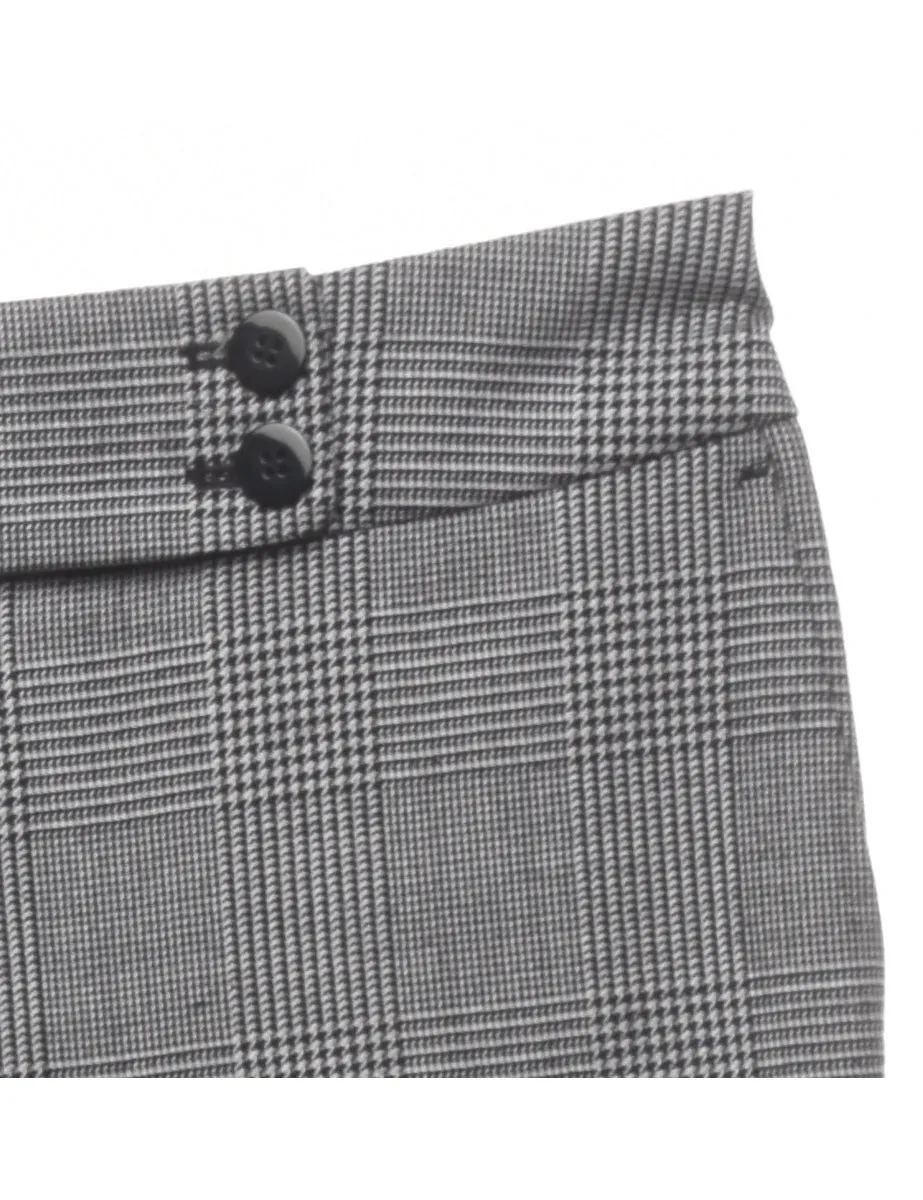 Talbots Grey & Black Dogtooth Check Trousers - W28 L28