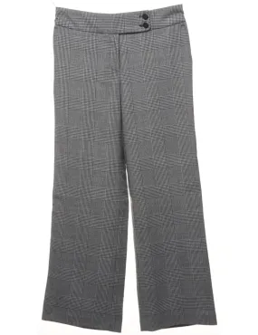 Talbots Grey & Black Dogtooth Check Trousers - W28 L28