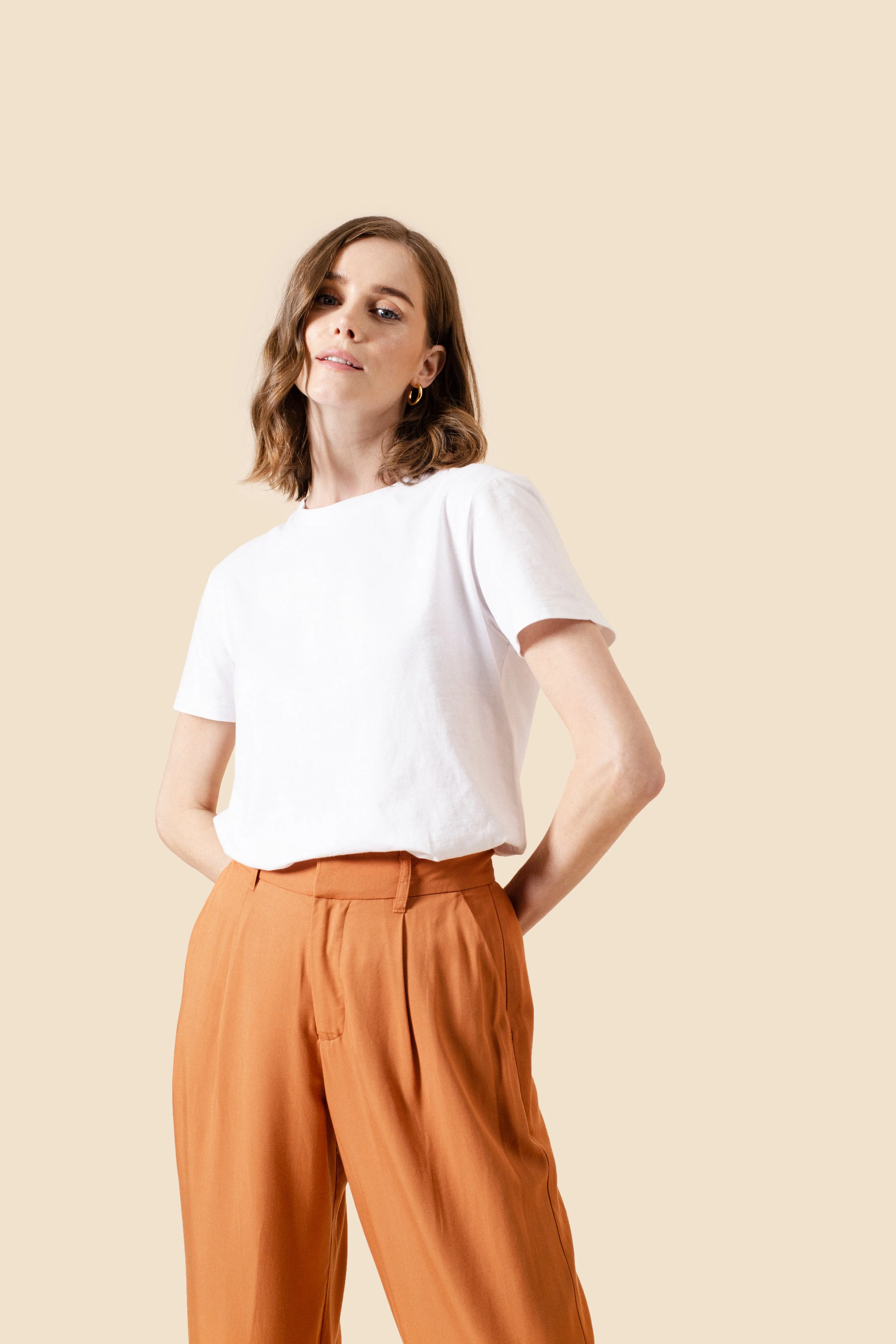 The Willow Wide Leg Pant - Rust