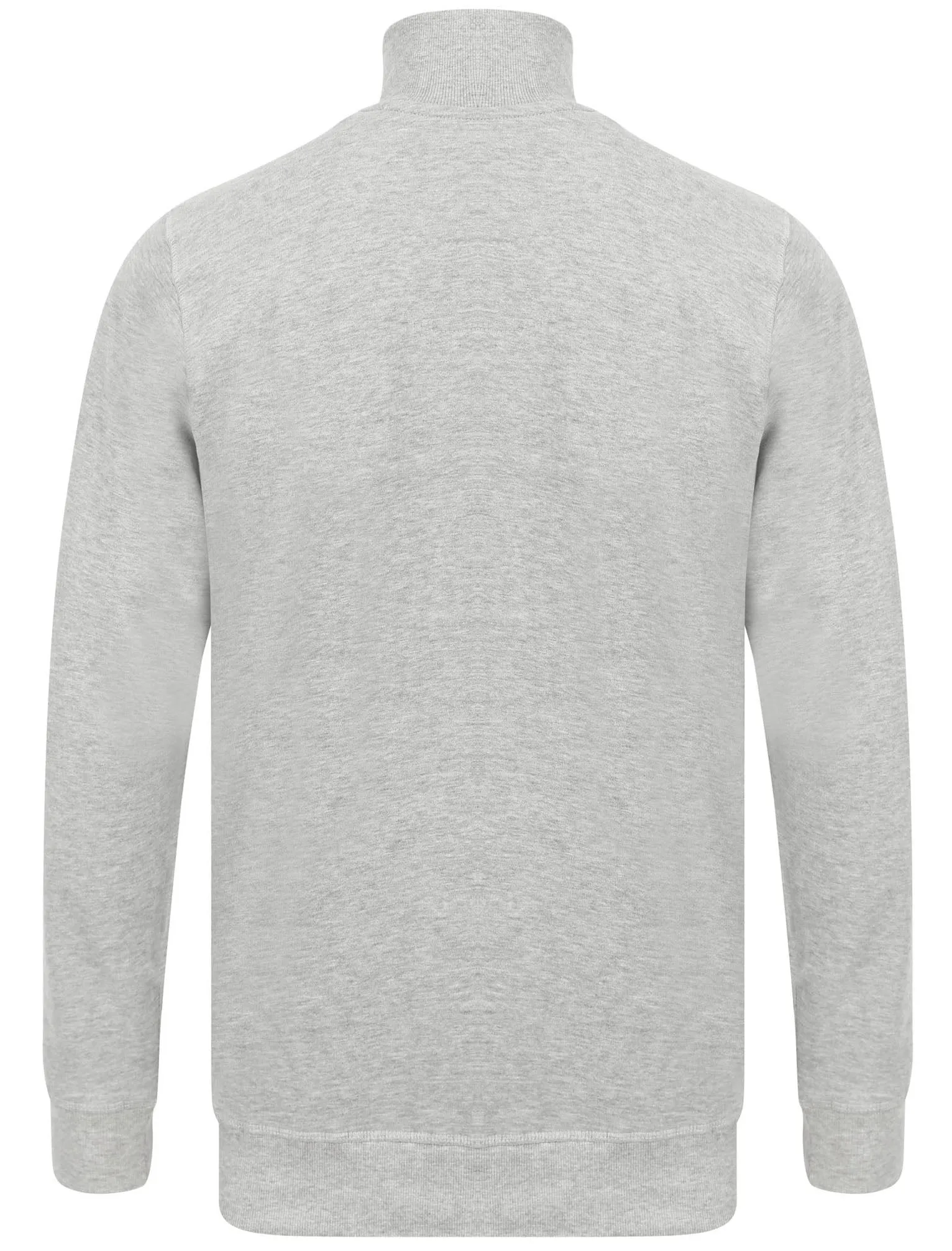 Timber Cotton Blend Half Zip Funnel Neck Pullover Sweat In Light Grey Marl - Tokyo Laundry