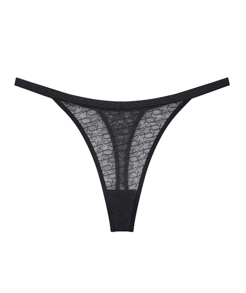 Triumph Signature Sheer String Brief - Black