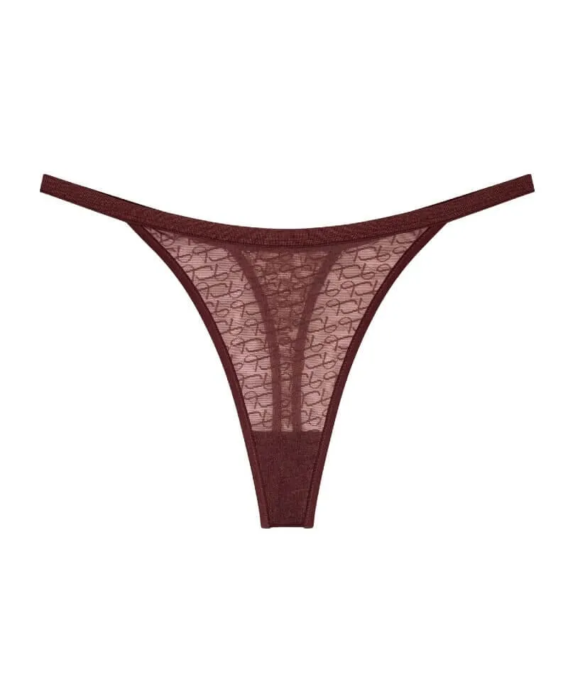 Triumph Signature Sheer String Brief - Decadent Chocolate