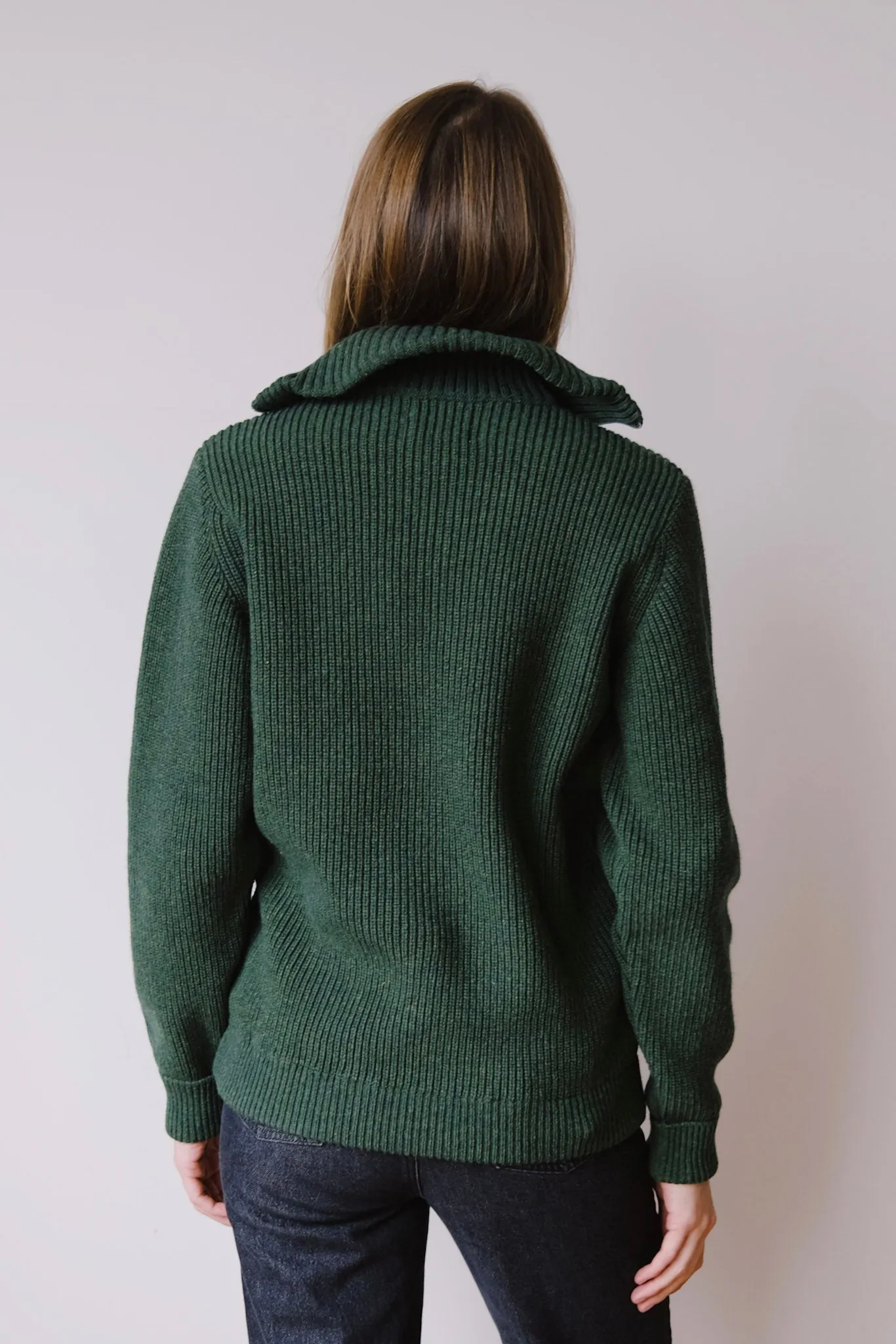 unisex knit troyer - moss green