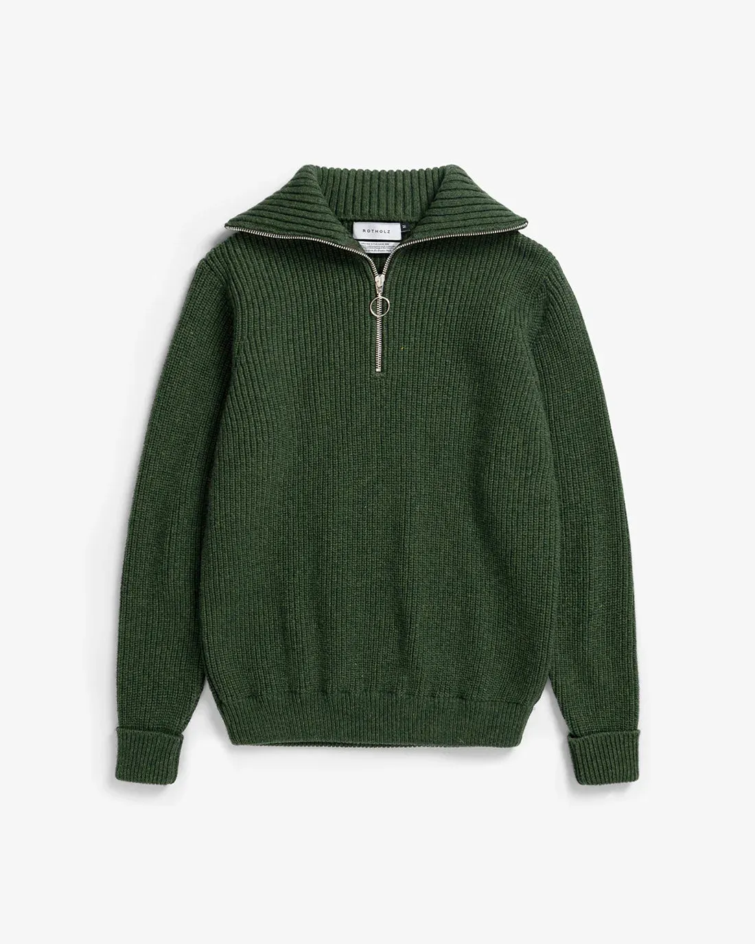 unisex knit troyer - moss green