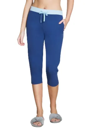 Van Heusen Women Lounge Capris - Drawstring Waist, Reflective Trim_55309_Twilight Blue_L