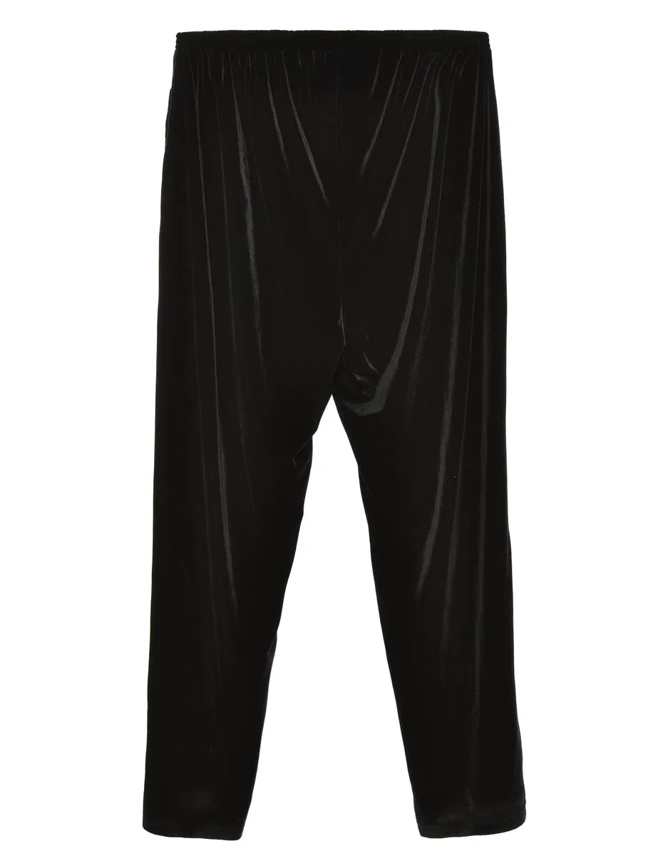 Velvet Fabric Black Trousers - W34 L37