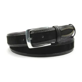 Vicious Black Zip Detail Belt