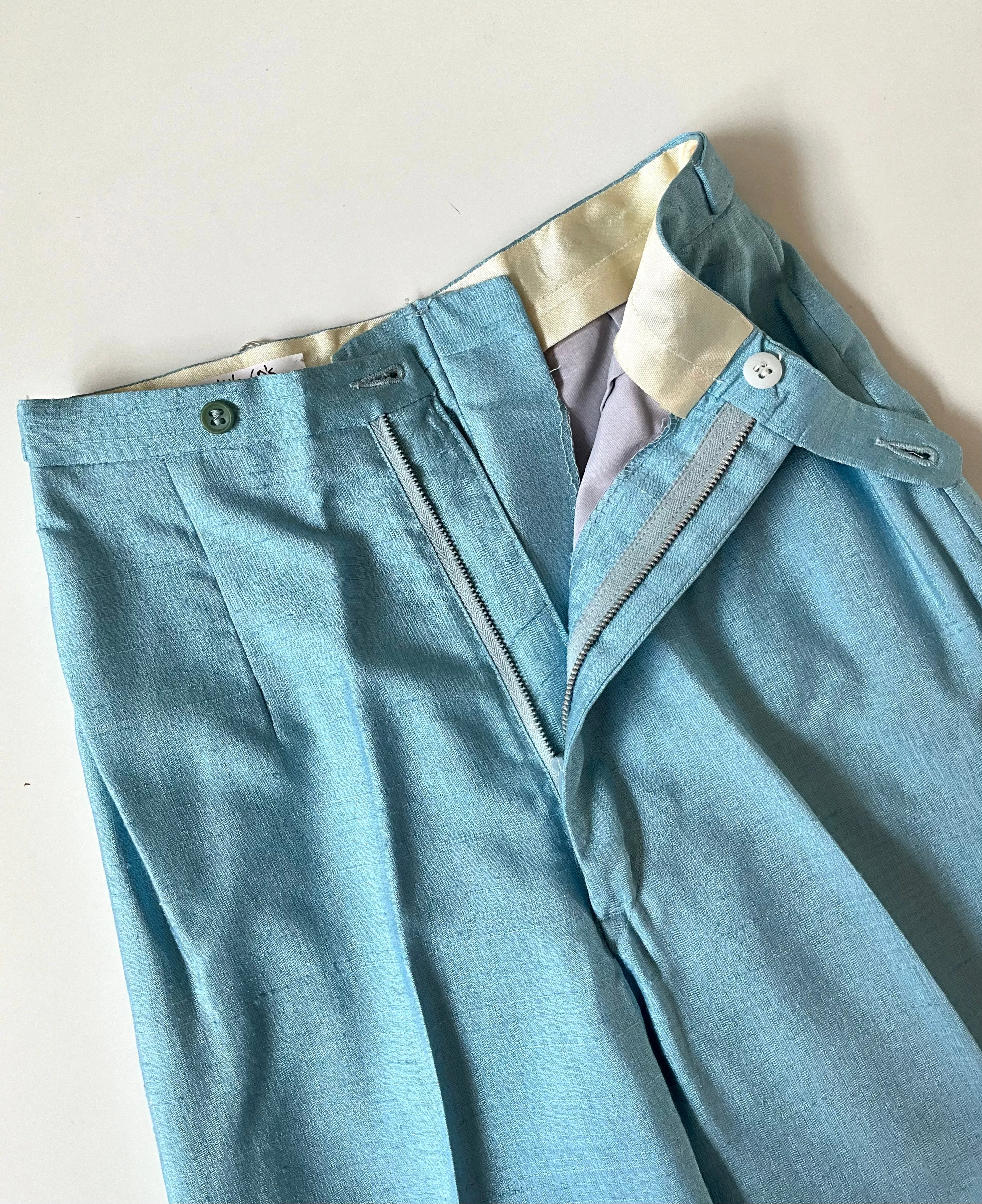 Vintage 1960s Baby Blue Cigarette Pants, XXS