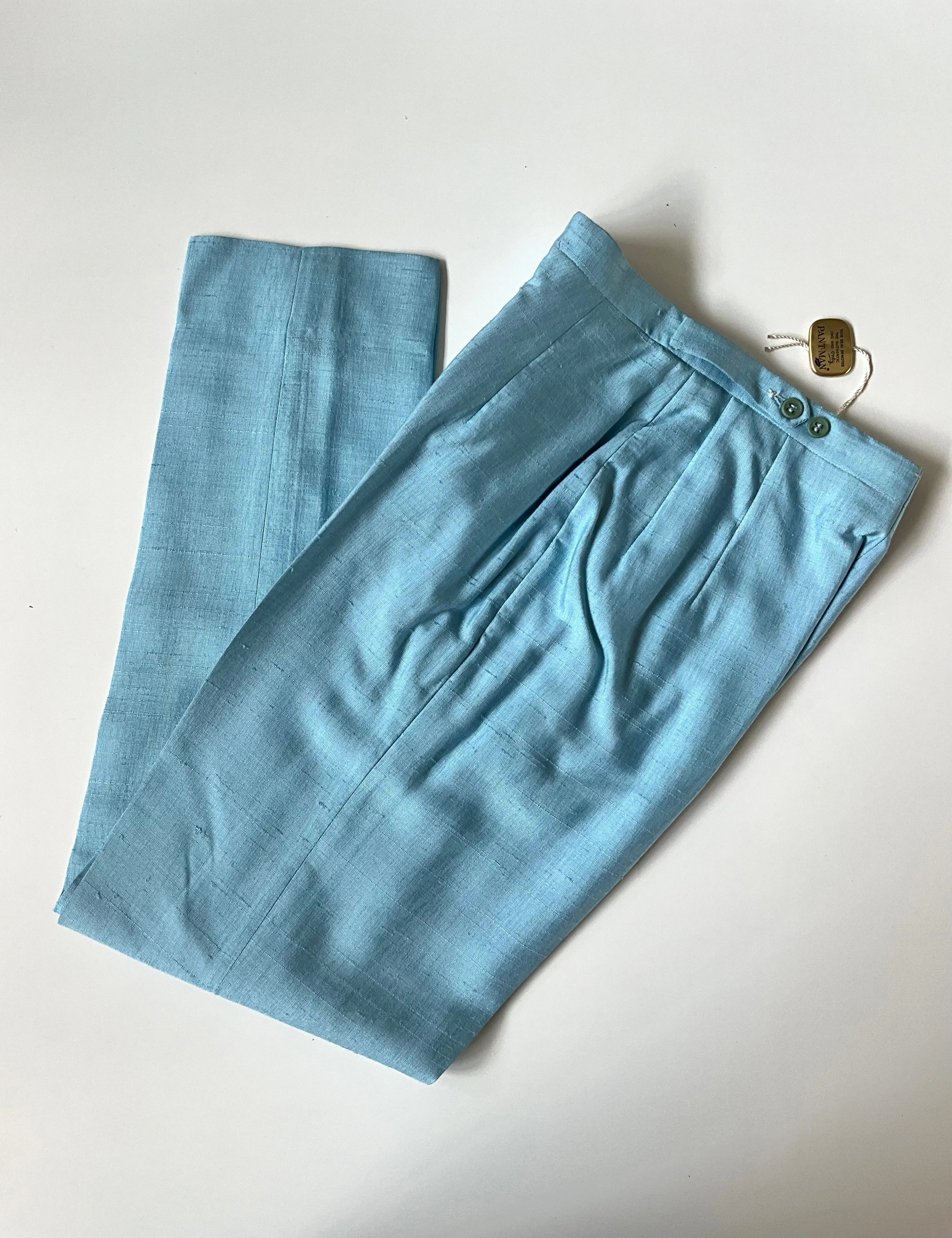 Vintage 1960s Baby Blue Cigarette Pants, XXS