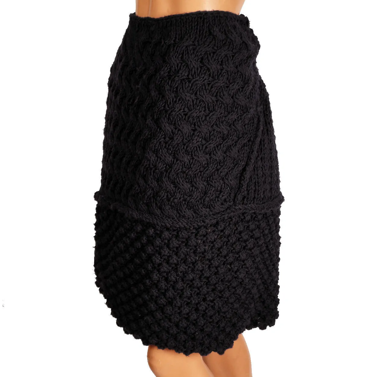 Vintage Navy Blue Knit Skirt  Alberta Ferretti