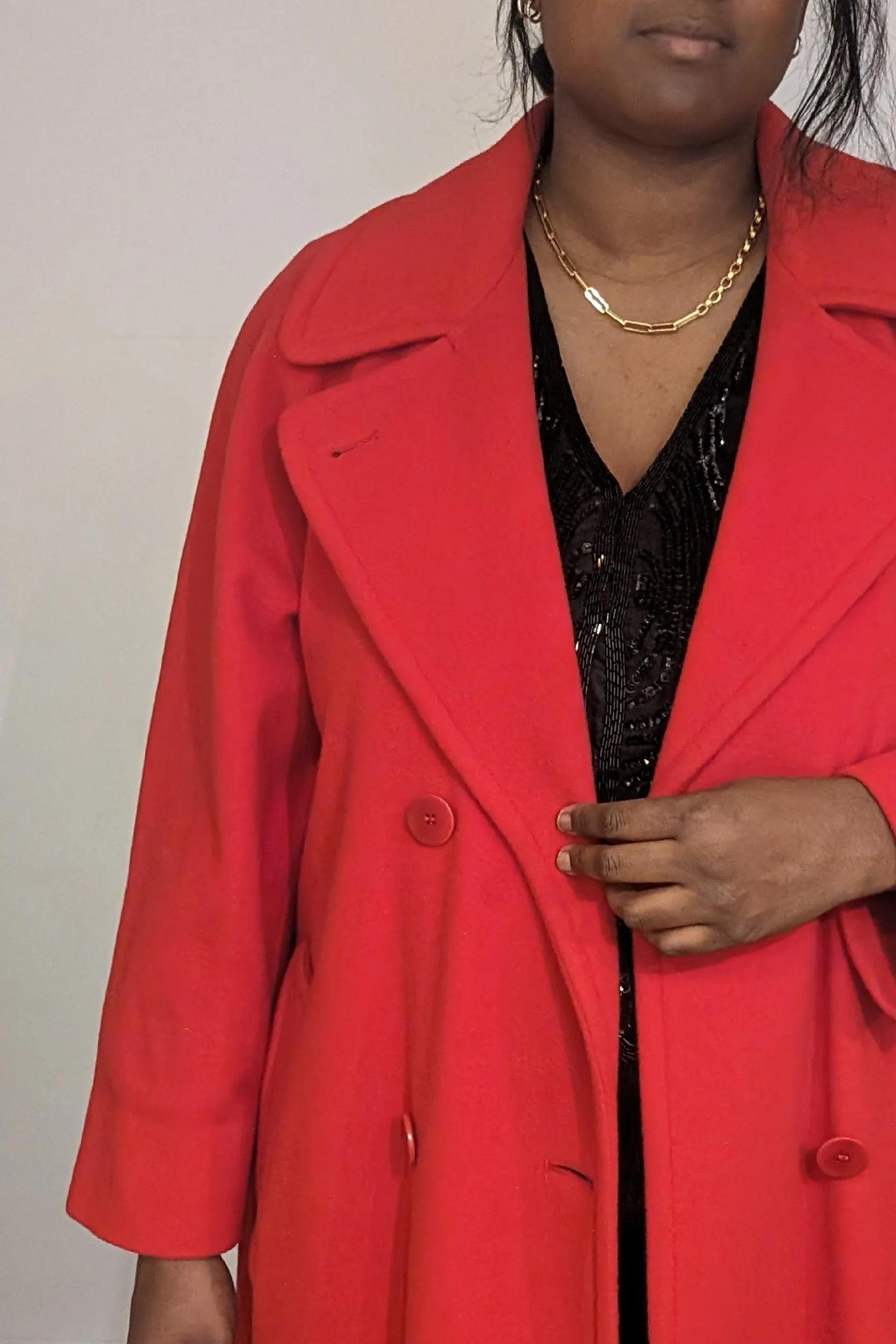 VINTAGE RED CASHMERE BLEND COAT