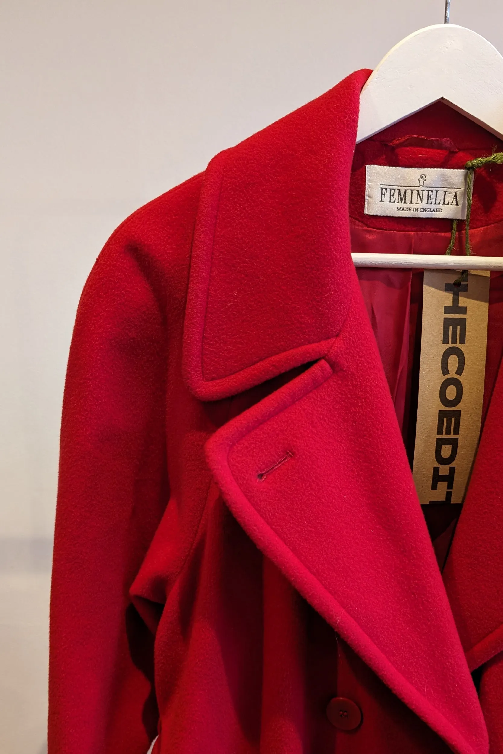 VINTAGE RED CASHMERE BLEND COAT