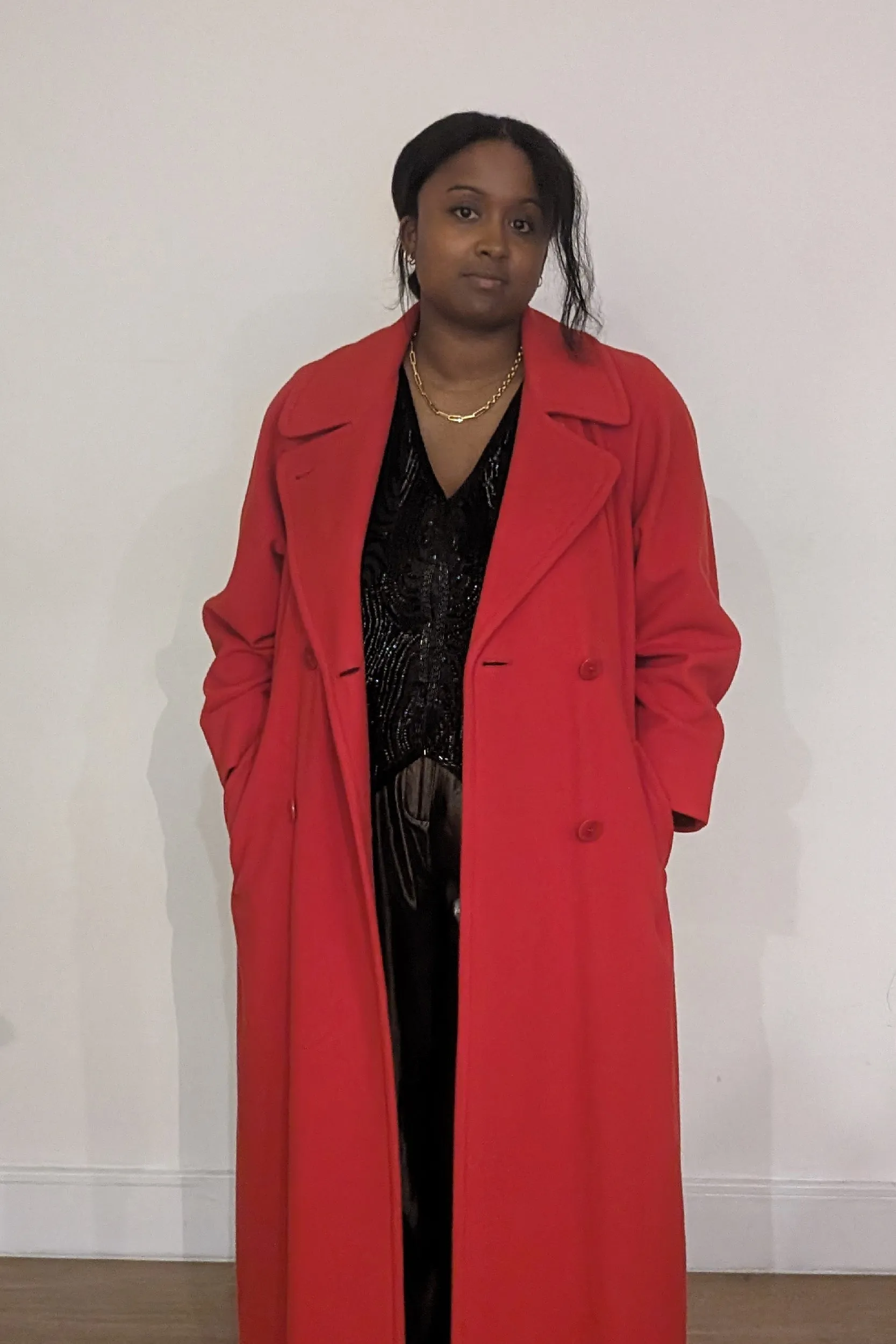 VINTAGE RED CASHMERE BLEND COAT