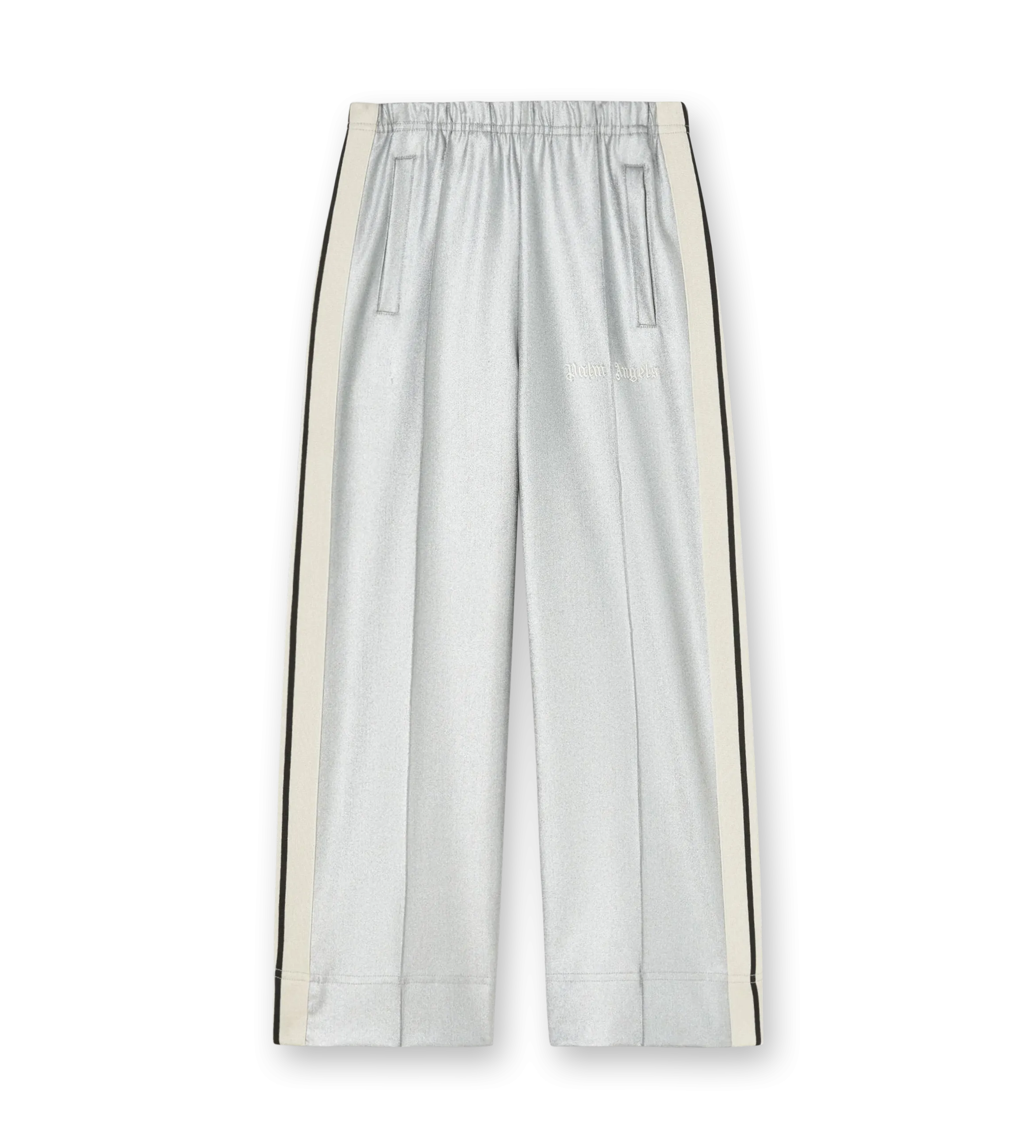 Wide Leg Track Pants Silver