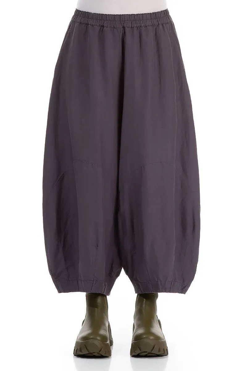 Wide Vintage Violet Silk Cotton Trousers