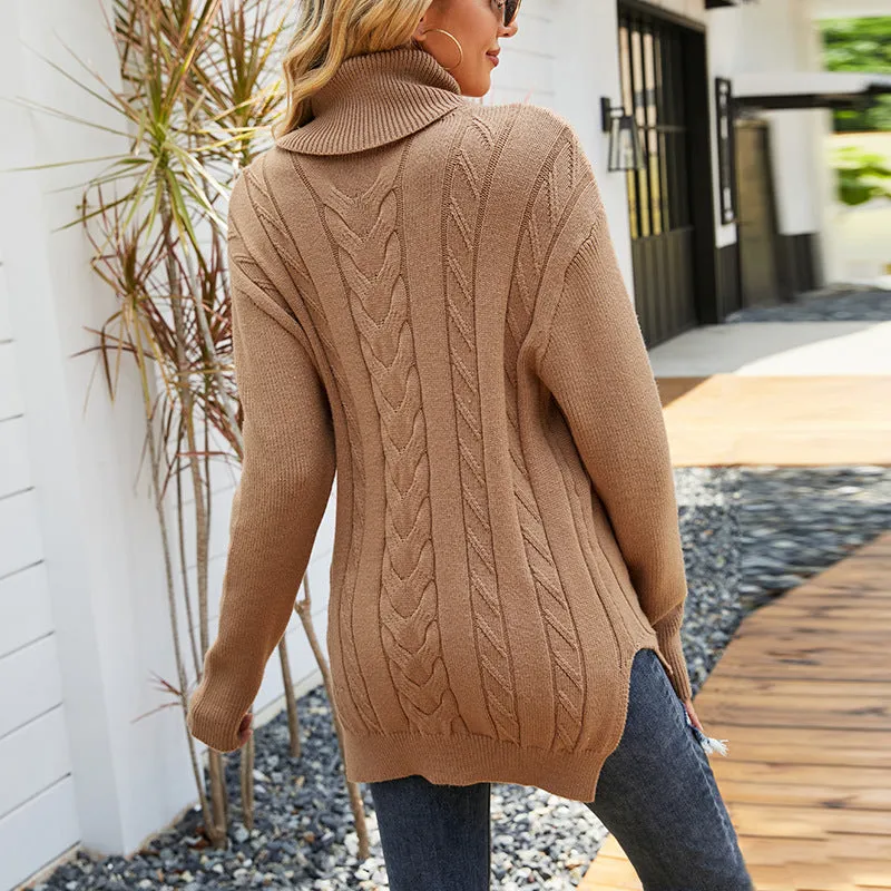 Women Sweaters Kniting Round Collar Pullover Plain