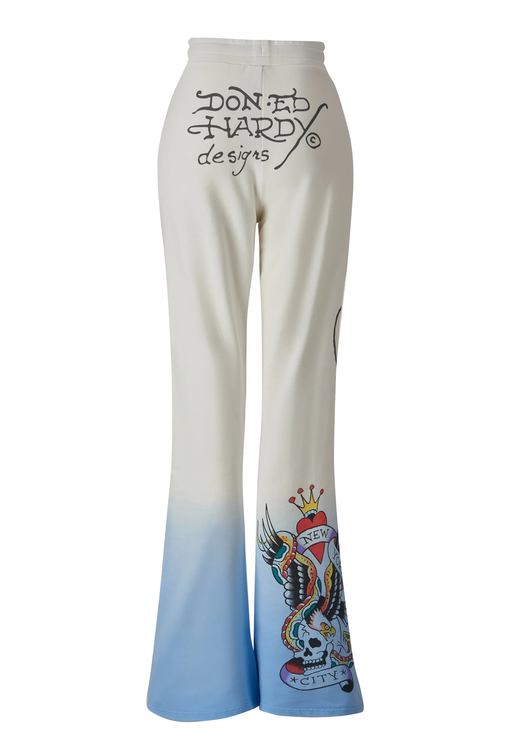 Womens Nyc-Heart Flared Trousers - Blue