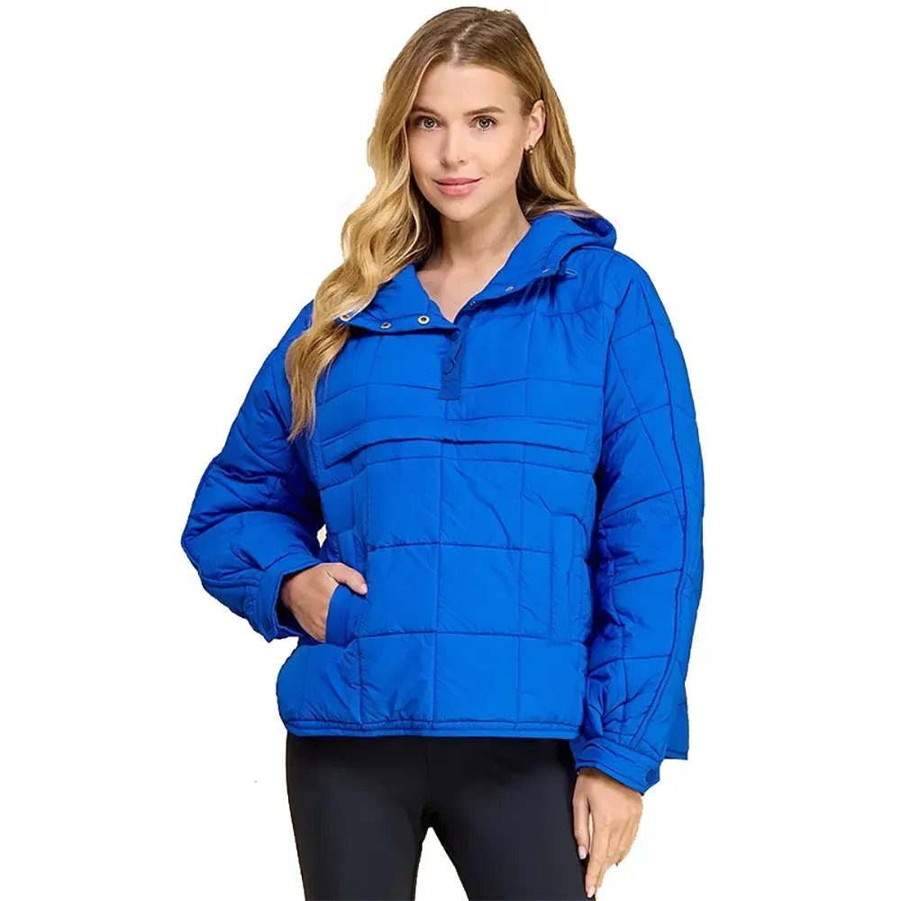 Women's Quilted Hooded Pullover