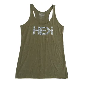 WOMEN'S TIARE LOGO TANK IN MILITARY GREEN